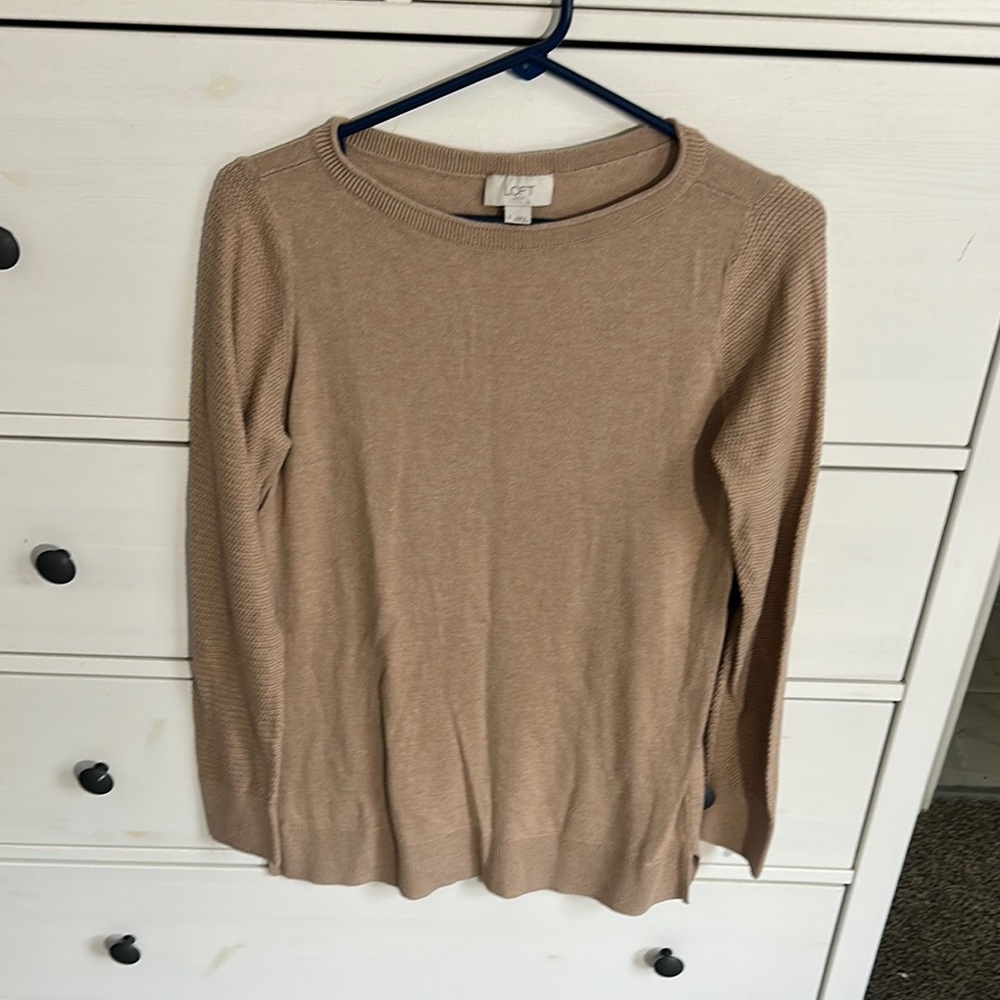 LOFT Taupe Knit Sweater